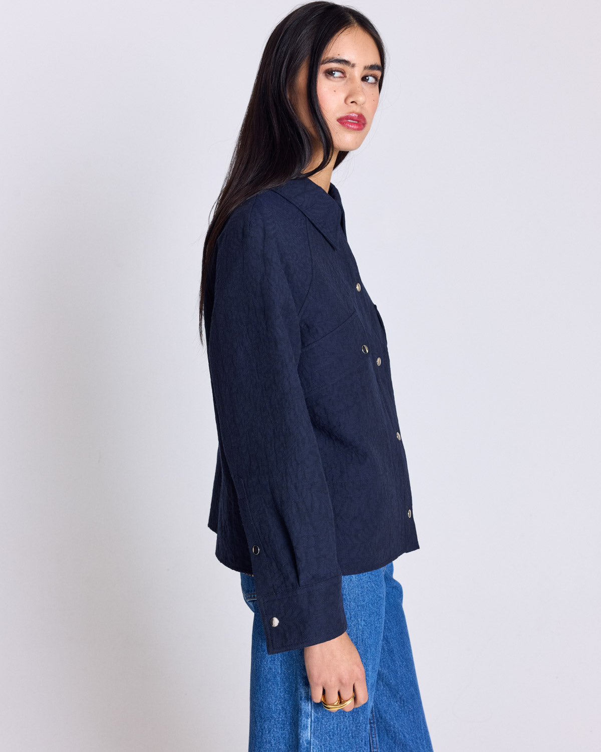Chemise Gaston jacquard marine