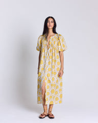Robe Lavanda imprimé Liberty tournesols jaune