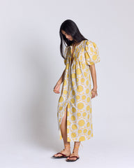 Robe Lavanda imprimé Liberty tournesols jaune
