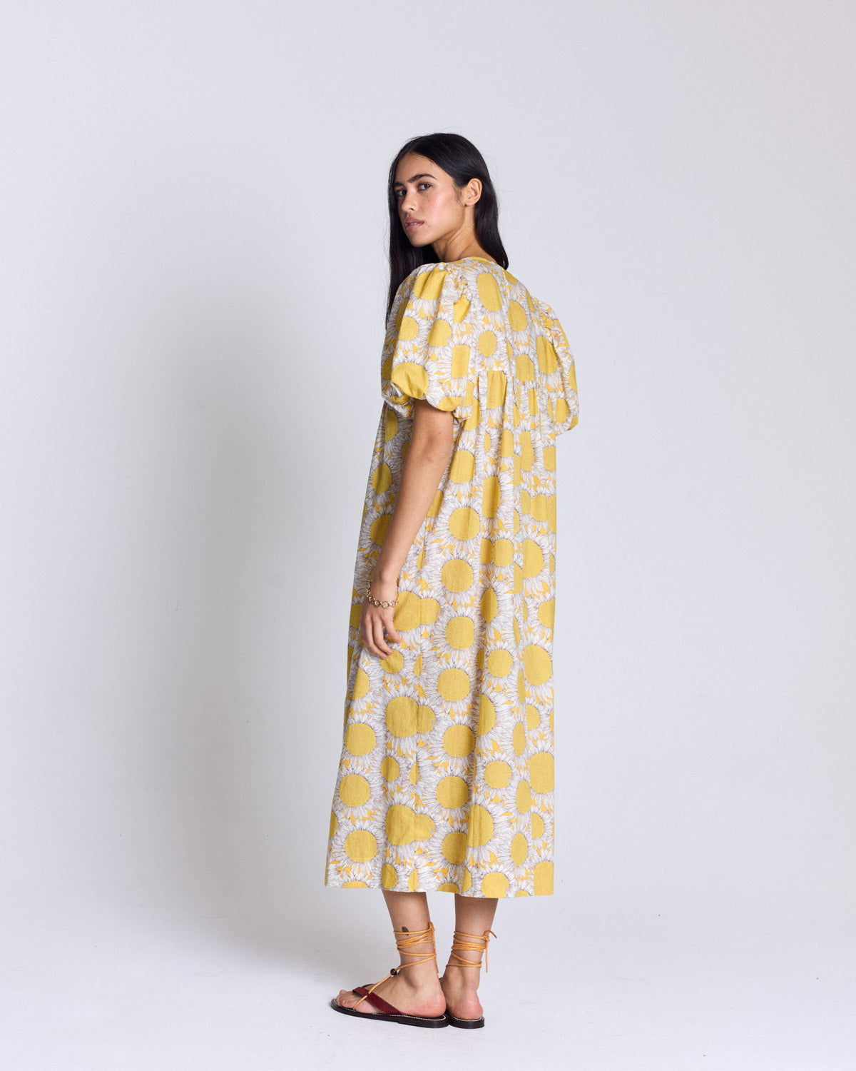 Robe Lavanda imprimé Liberty tournesols jaune