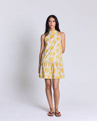 Robe Elisabeth imprimé Liberty tournesols jaune