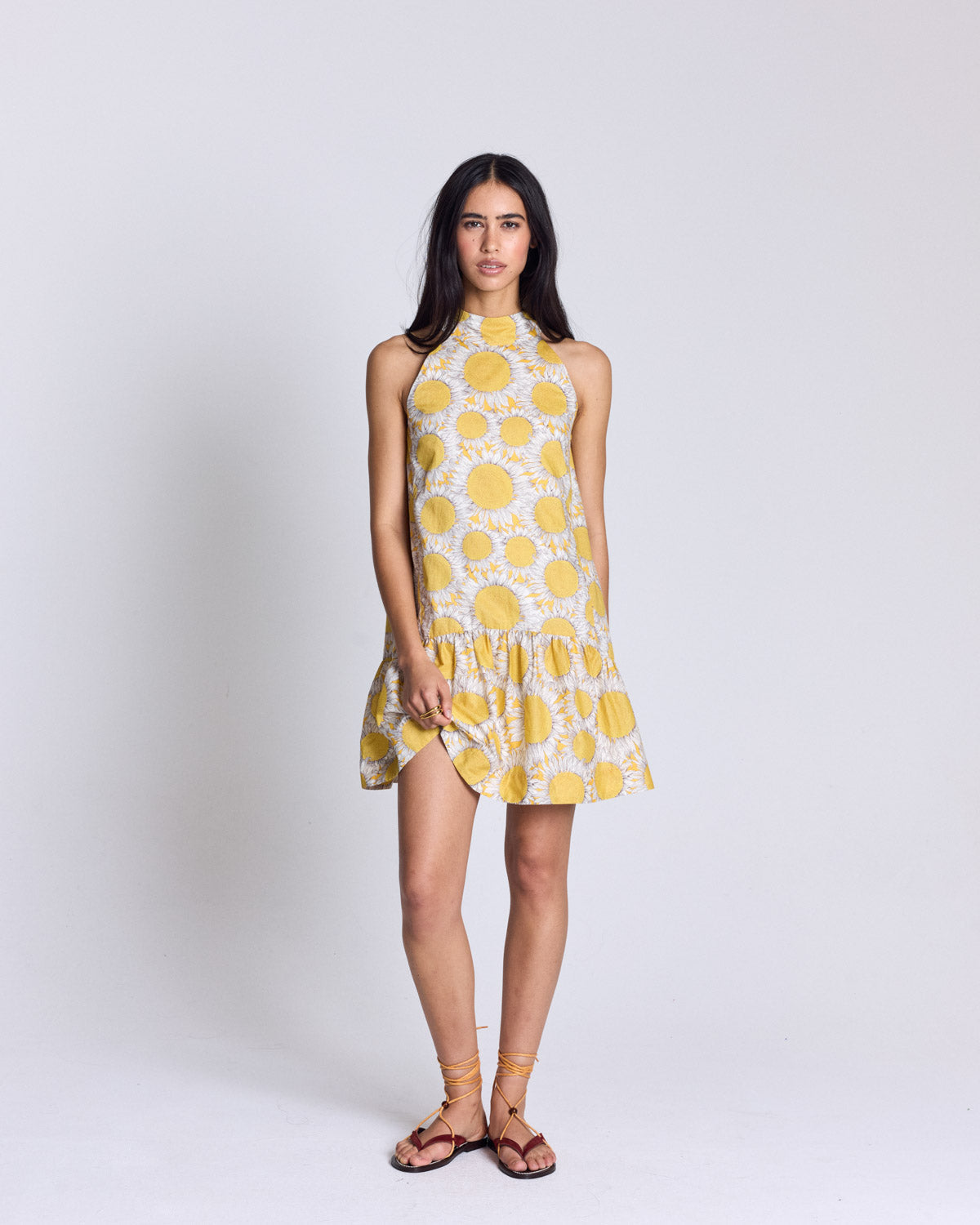 Robe Elisabeth imprimé Liberty tournesols jaune