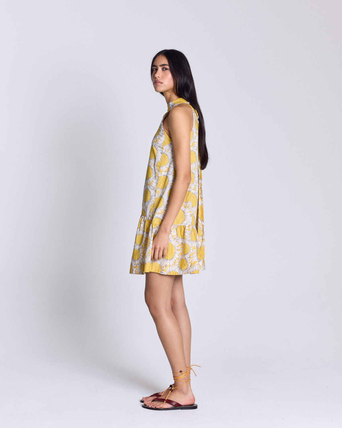 Robe Elisabeth imprimé Liberty tournesols jaune