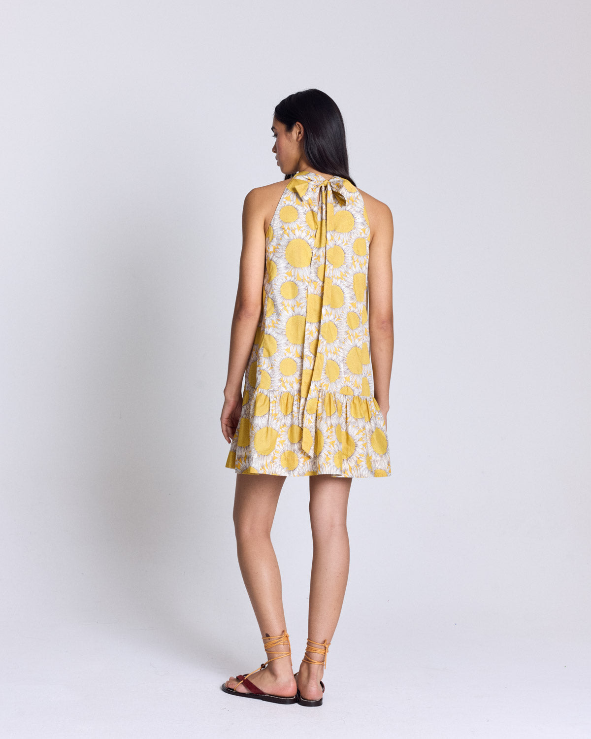 Robe Elisabeth imprimé Liberty tournesols jaune