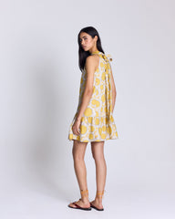 Robe Elisabeth imprimé Liberty tournesols jaune