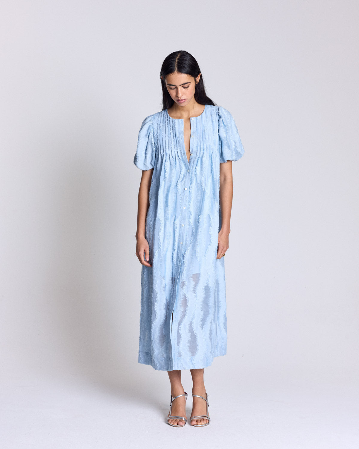 Robe Lavanda bleu ciel texturé