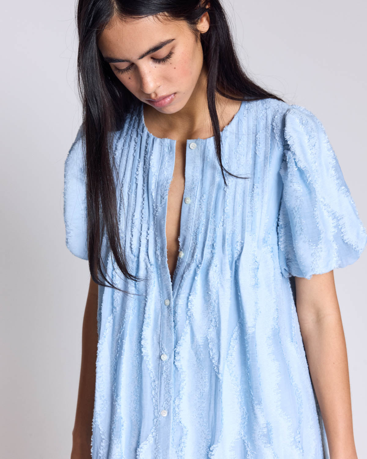 Robe Lavanda bleu ciel texturé
