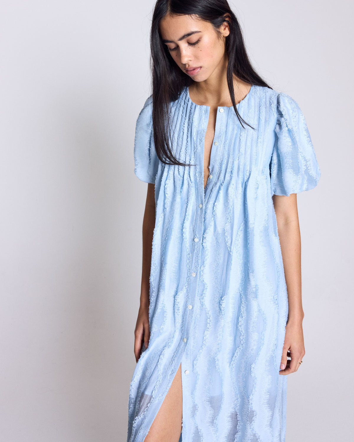 Robe Lavanda bleu ciel texturé