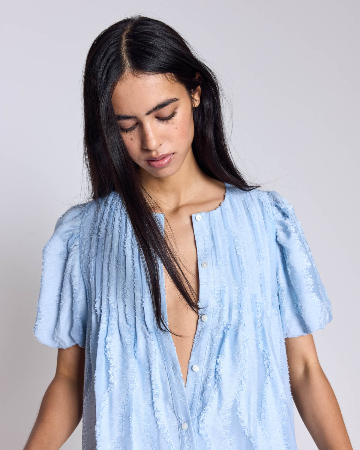 Robe Lavanda bleu ciel texturé