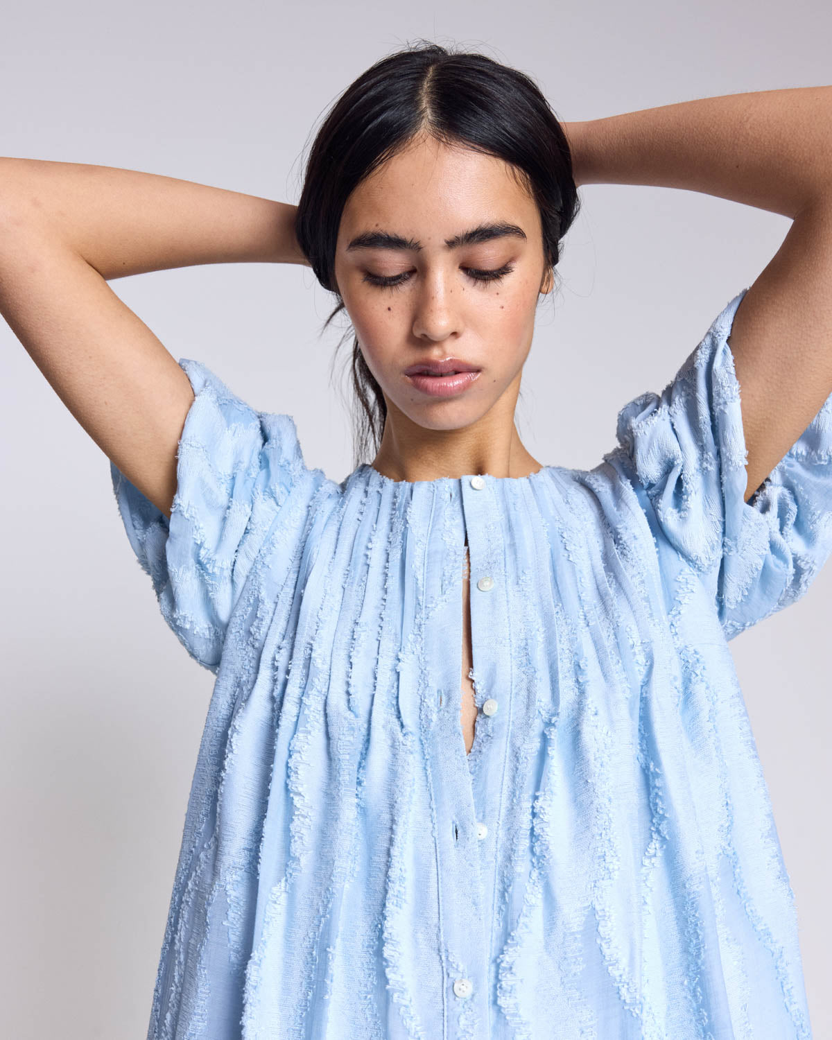 Robe Lavanda bleu ciel texturé
