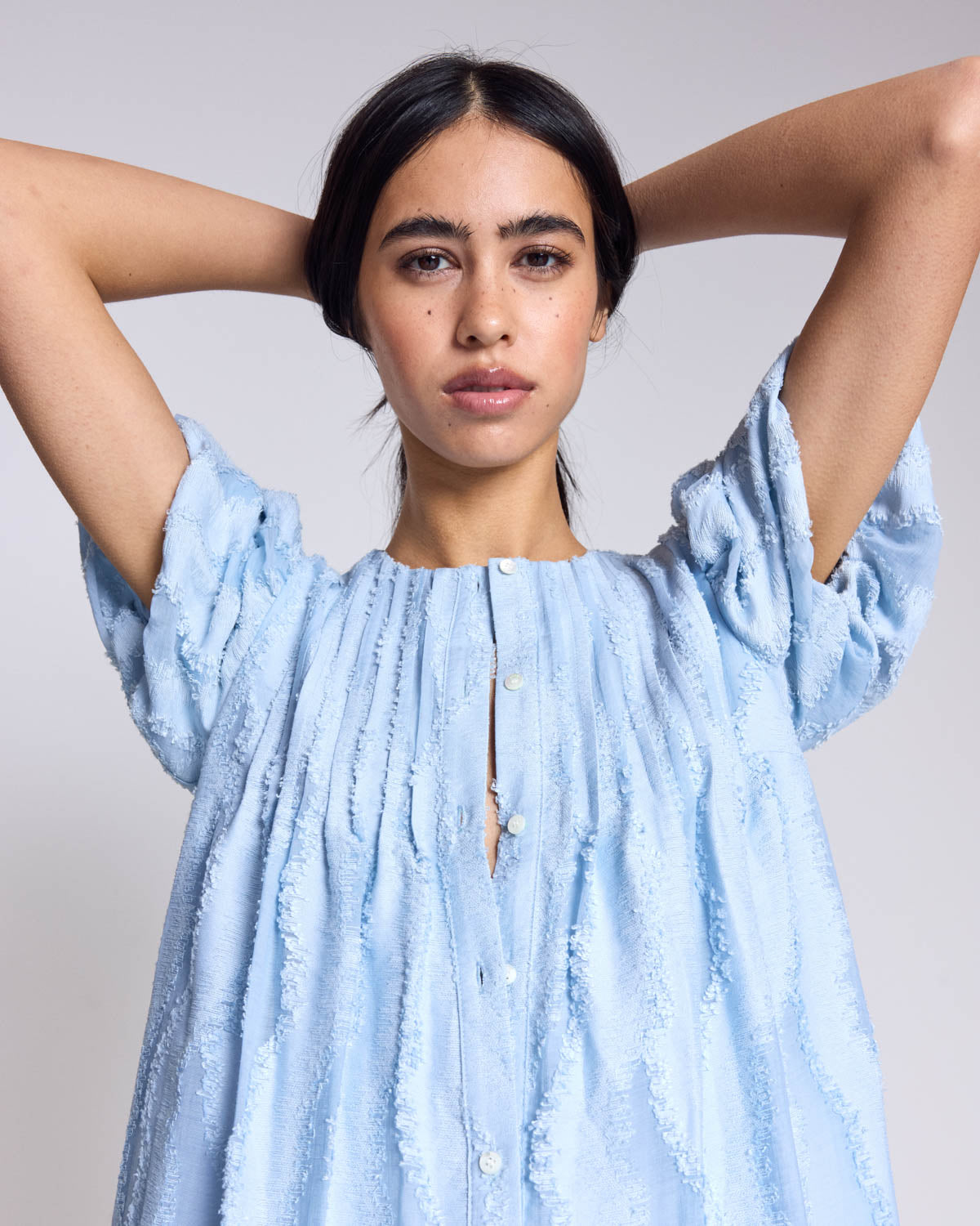 Robe Lavanda bleu ciel texturé