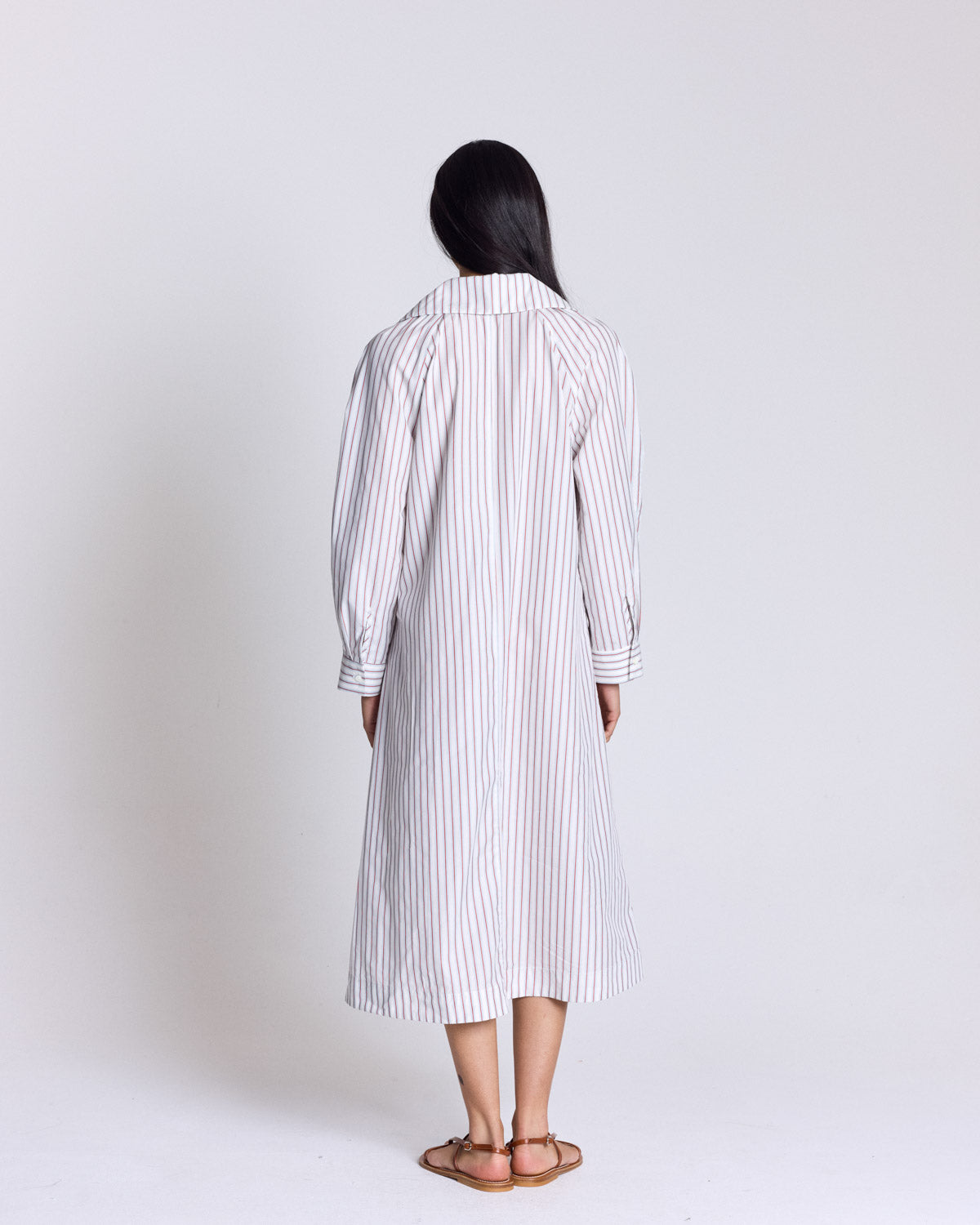 Robe Segolene rayures rouge fond blanc