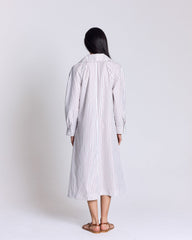 Robe Segolene rayures rouge fond blanc
