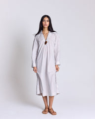 Robe Segolene rayures rouge fond blanc
