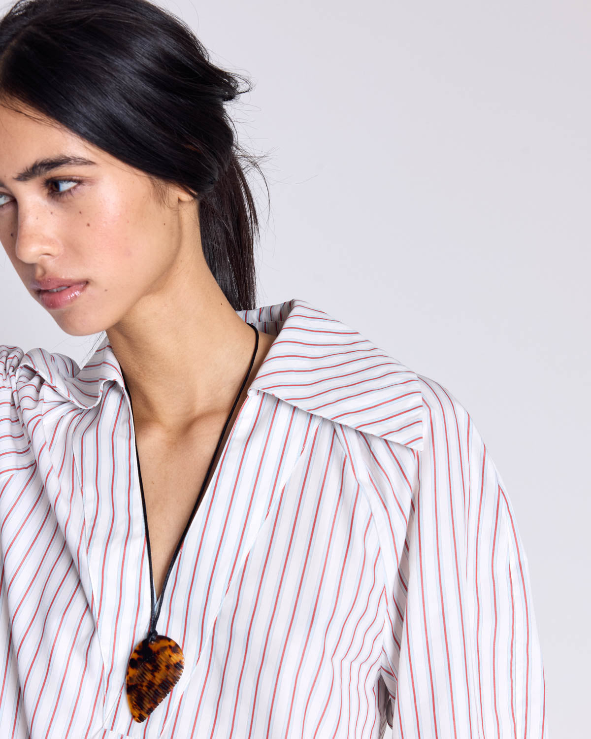 Robe Segolene rayures rouge fond blanc
