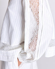 Blouse Eloise rayures vert et écru