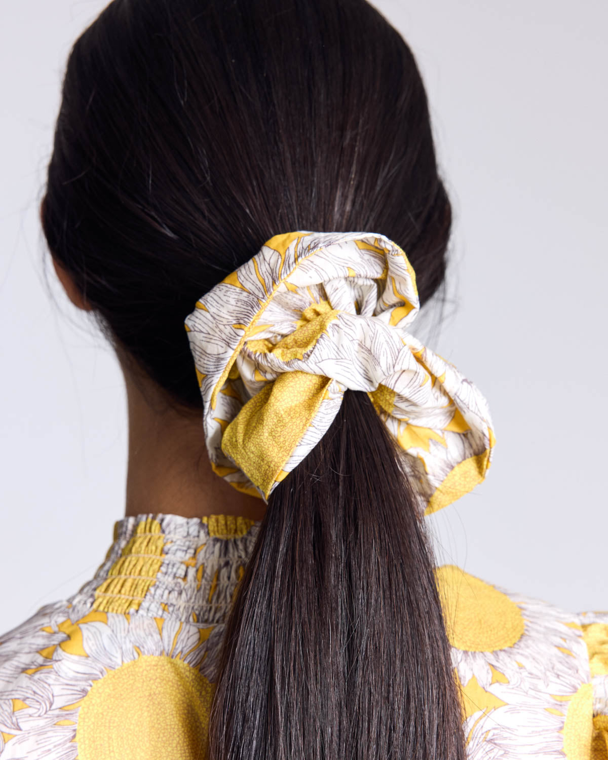 Chouchou Billy XL imprimé Liberty tournesols jaune