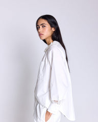 Chemise Leonor blanc naturel et dentelle