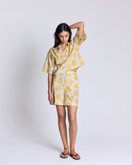 Bermuda Aly imprimé Liberty tournesols jaune