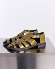 Sandales Luce vernis embosé kaki