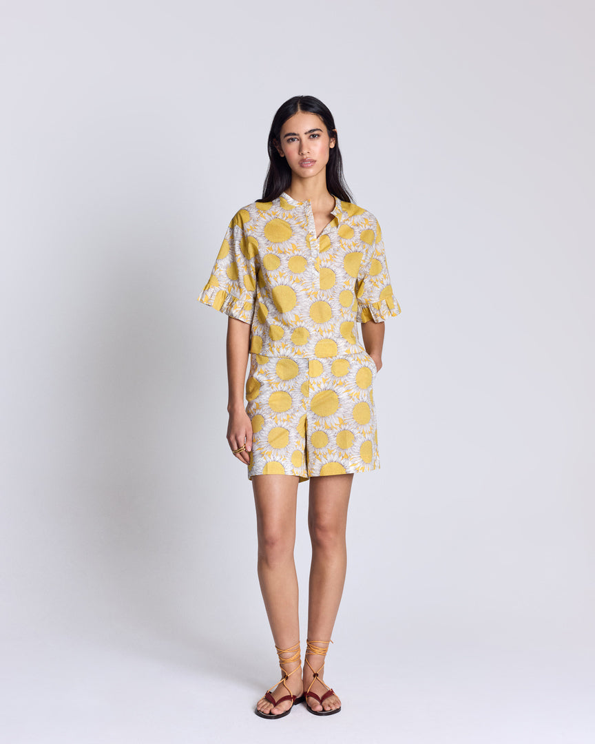 Bermuda Aly imprimé Liberty tournesols jaune