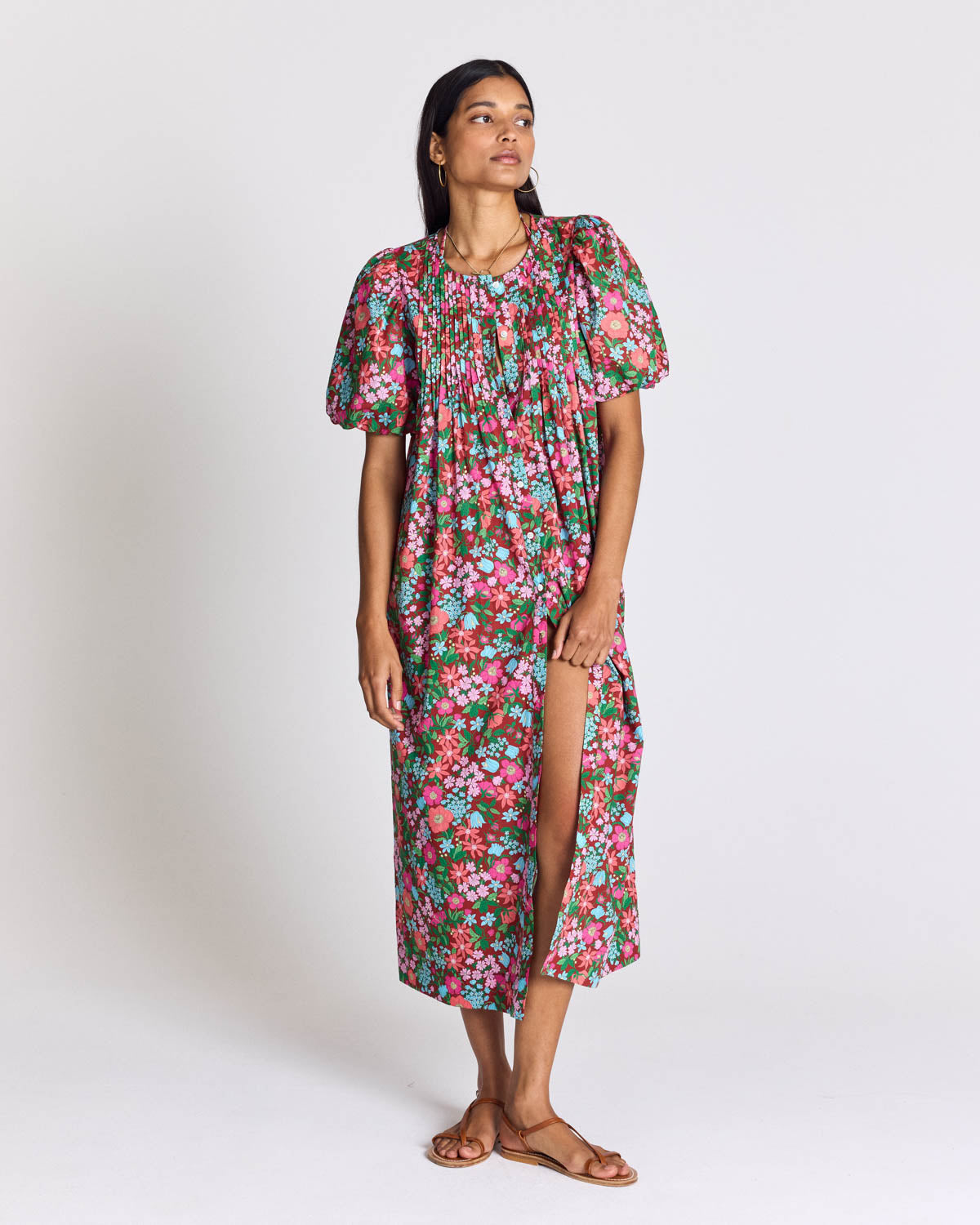 Robe Lavanda imprimé Liberty rose et bordeaux