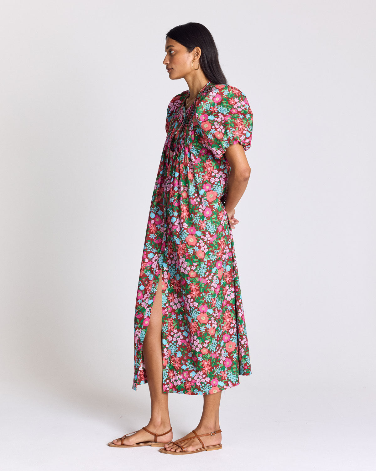 Robe Lavanda imprimé Liberty rose et bordeaux