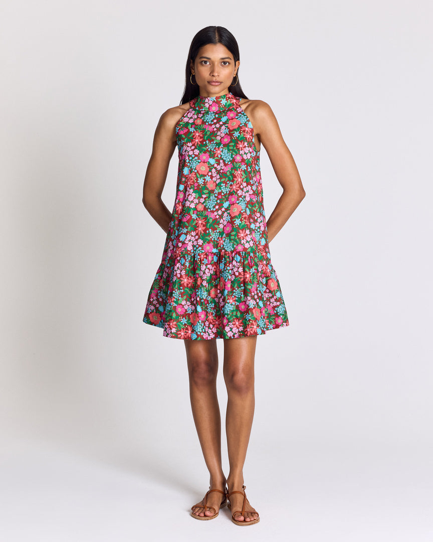Robe Elisabeth imprimé Liberty rose et bordeaux