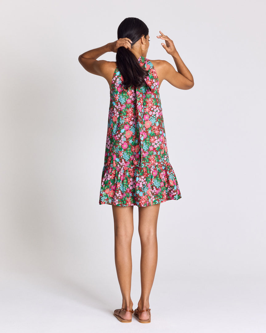 Robe Elisabeth imprimé Liberty rose et bordeaux
