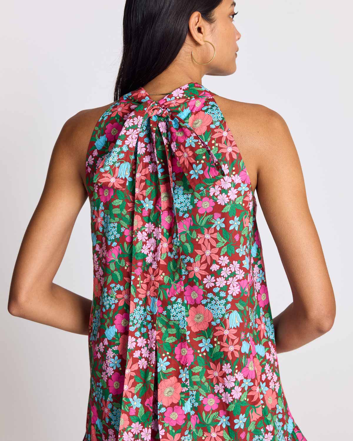 Robe Elisabeth imprimé Liberty rose et bordeaux