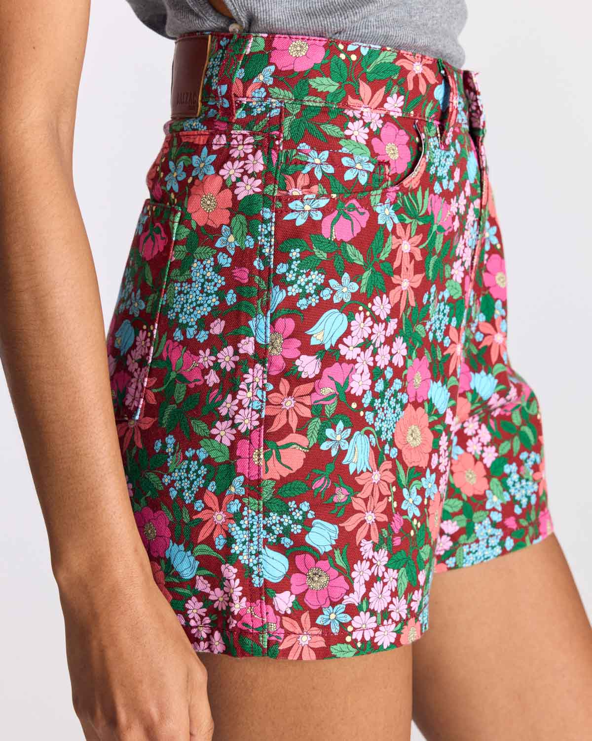 Short Triomphe imprimé Liberty rose et bordeaux