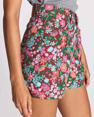Short Triomphe imprimé Liberty rose et bordeaux