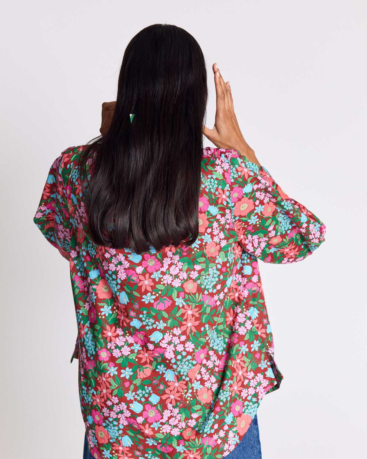 Chemise Leonor imprimé Liberty rose et bordeaux