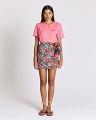 Jupe Myriel imprimé Liberty rose et bordeaux