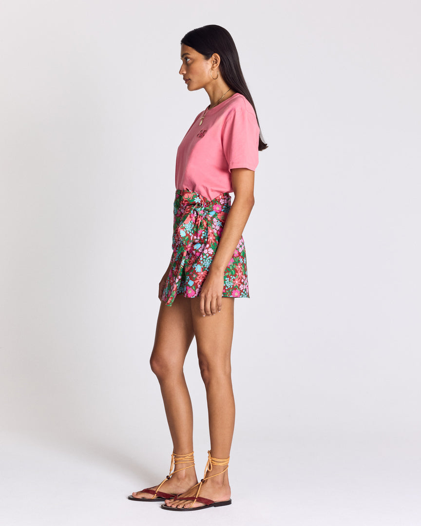 Jupe Myriel imprimé Liberty rose et bordeaux