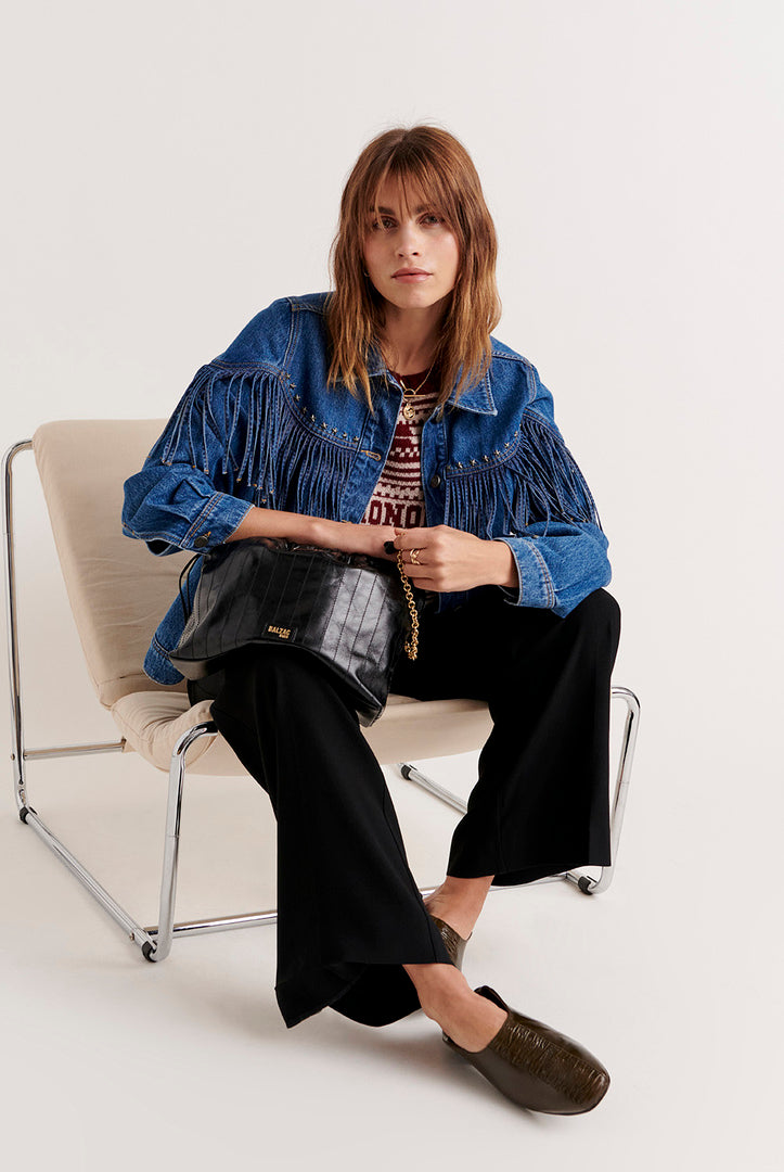Sac Amaïa froissé bleu nuit