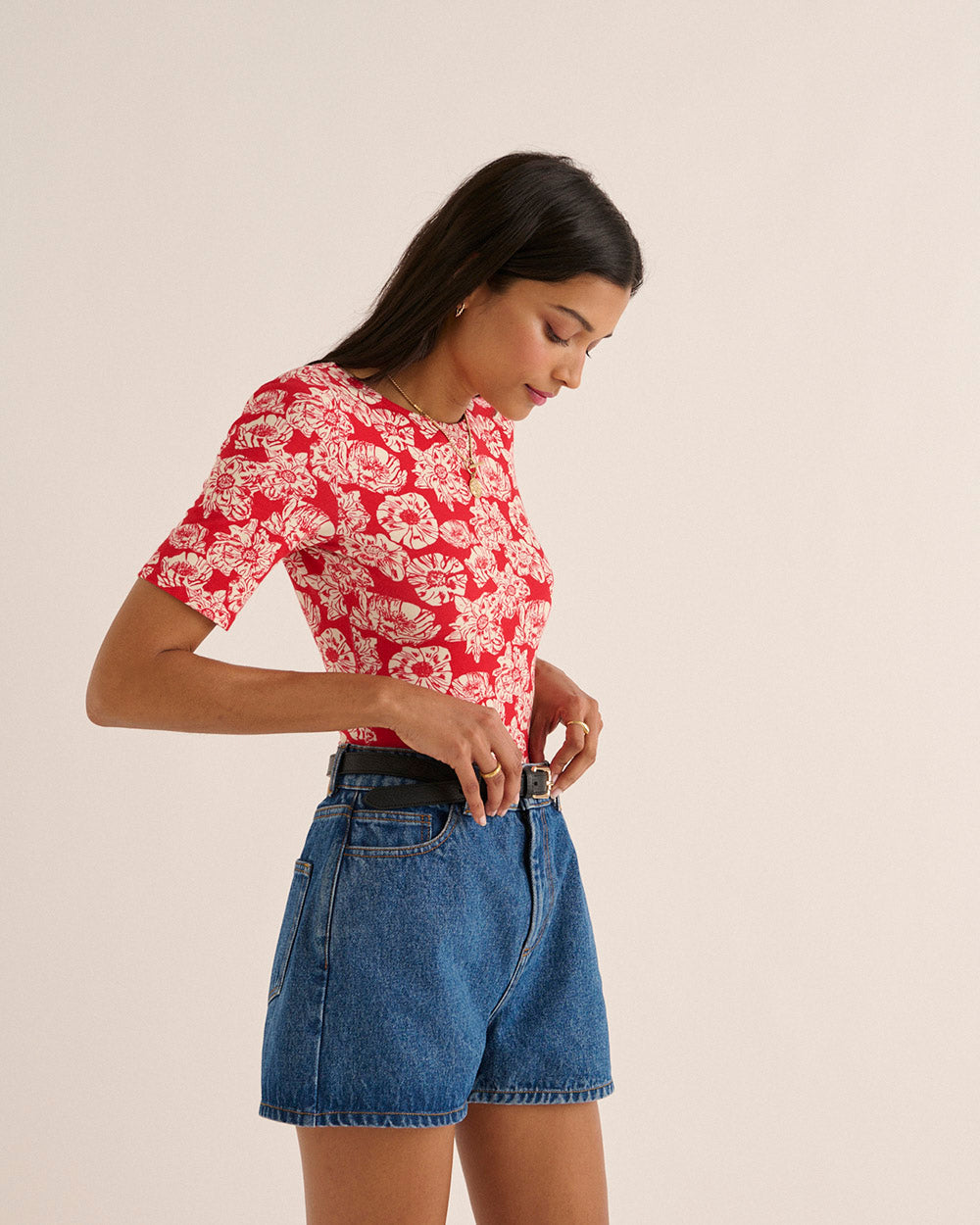 Short Triomphe bleu midi