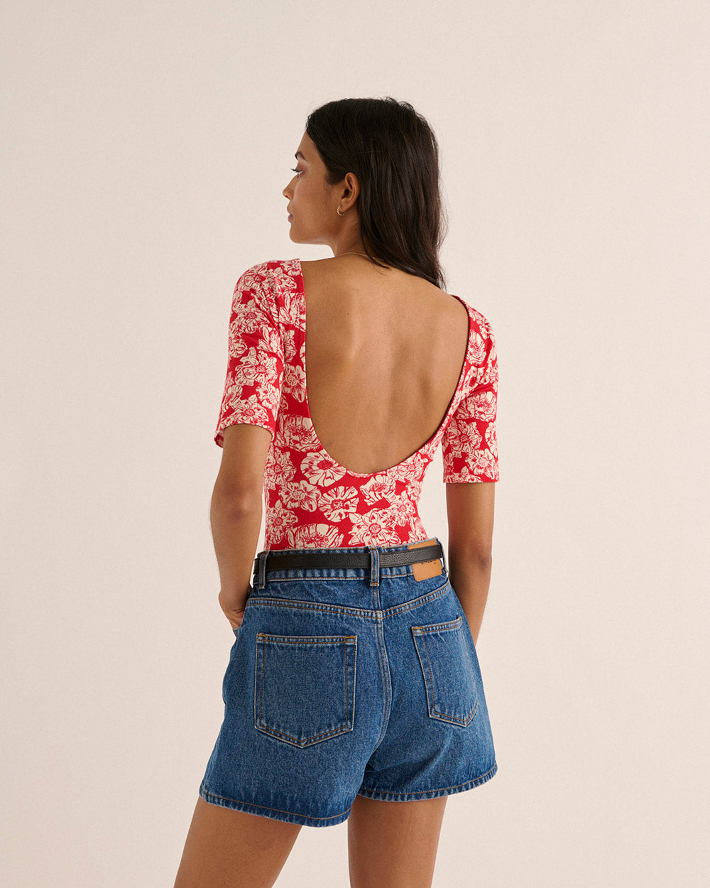 Short Triomphe bleu midi