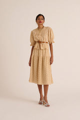 Jupe Gaby broderie anglaise beige