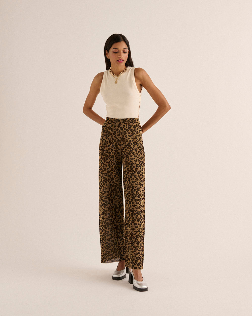 Pantalon Piana léopard irisé