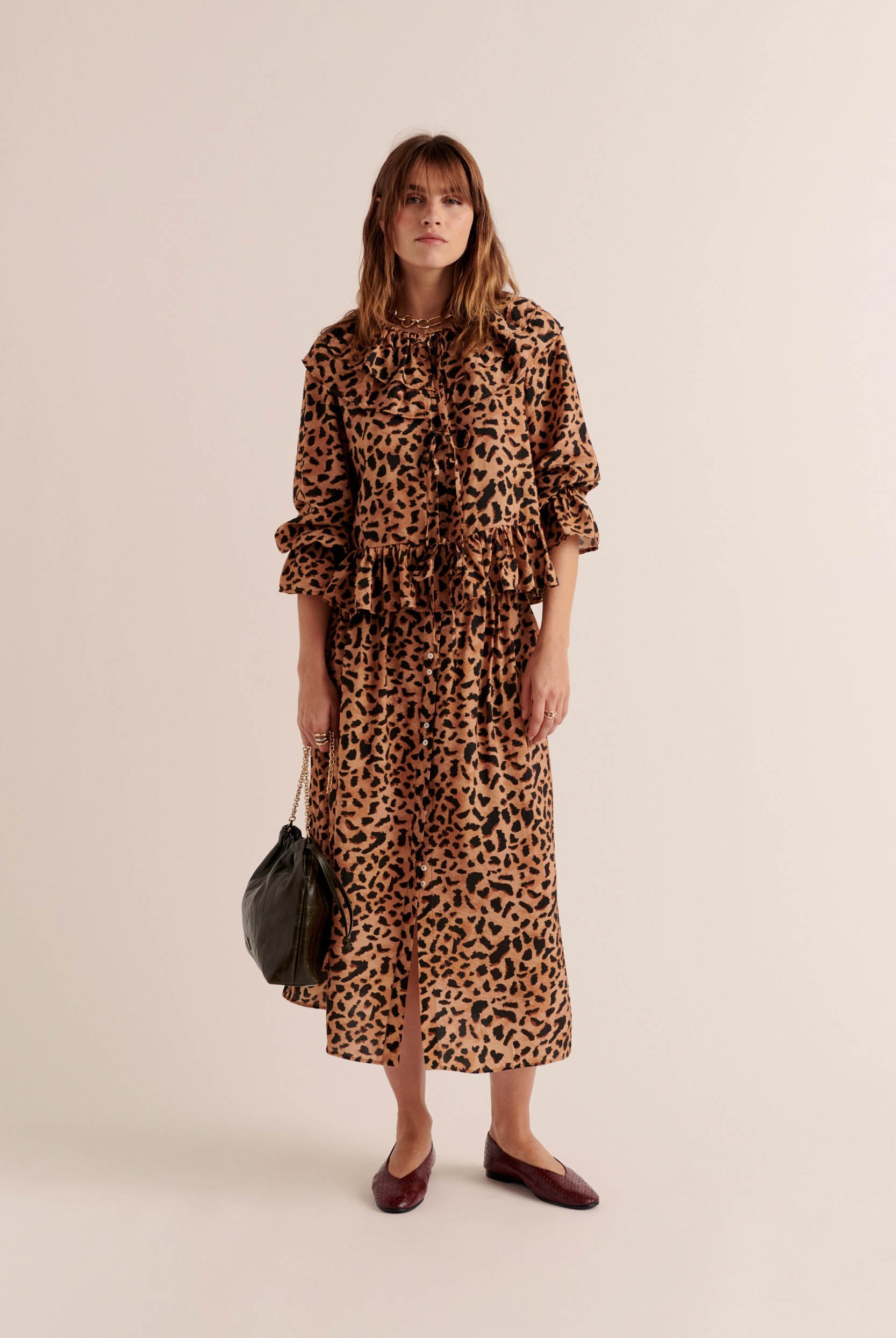 Chemise Belva imprimé guépard cappuccino