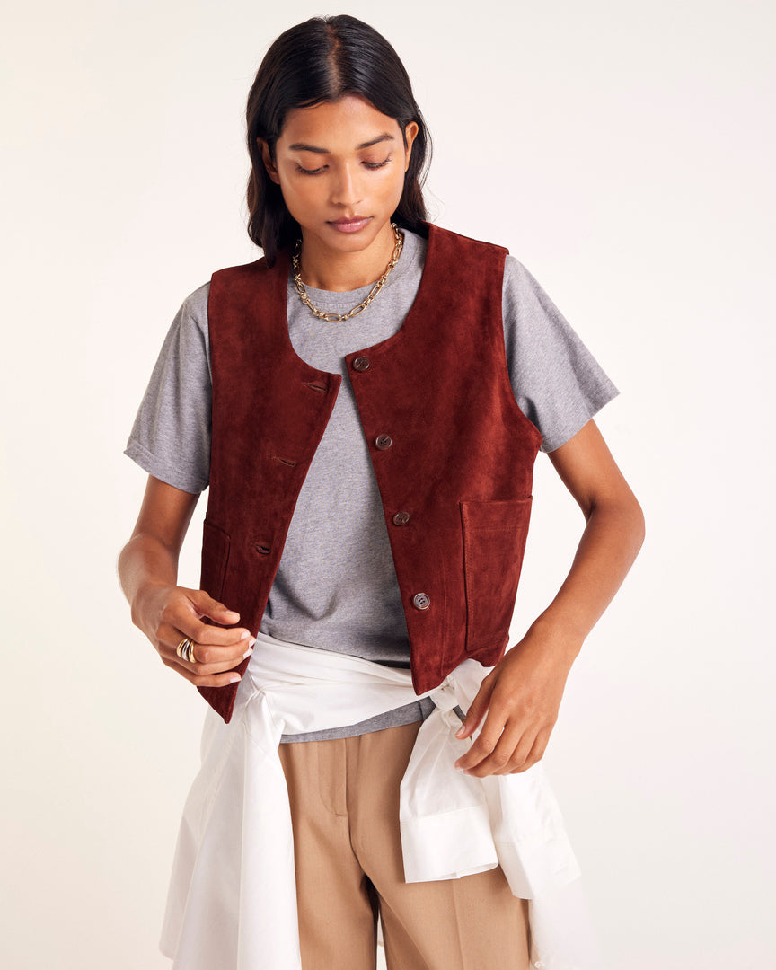 Gilet Masha croute brique