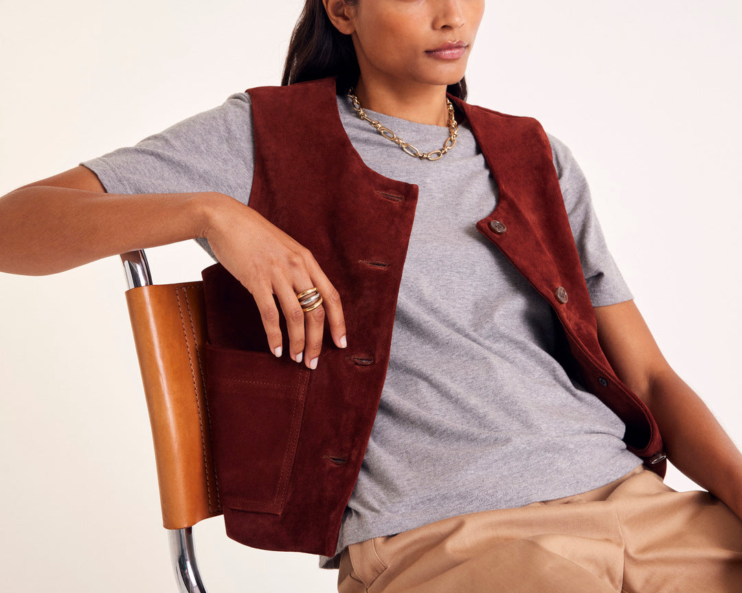 Gilet Masha croute brique