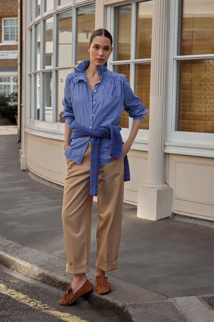 Chemise Léonor rayures bleu