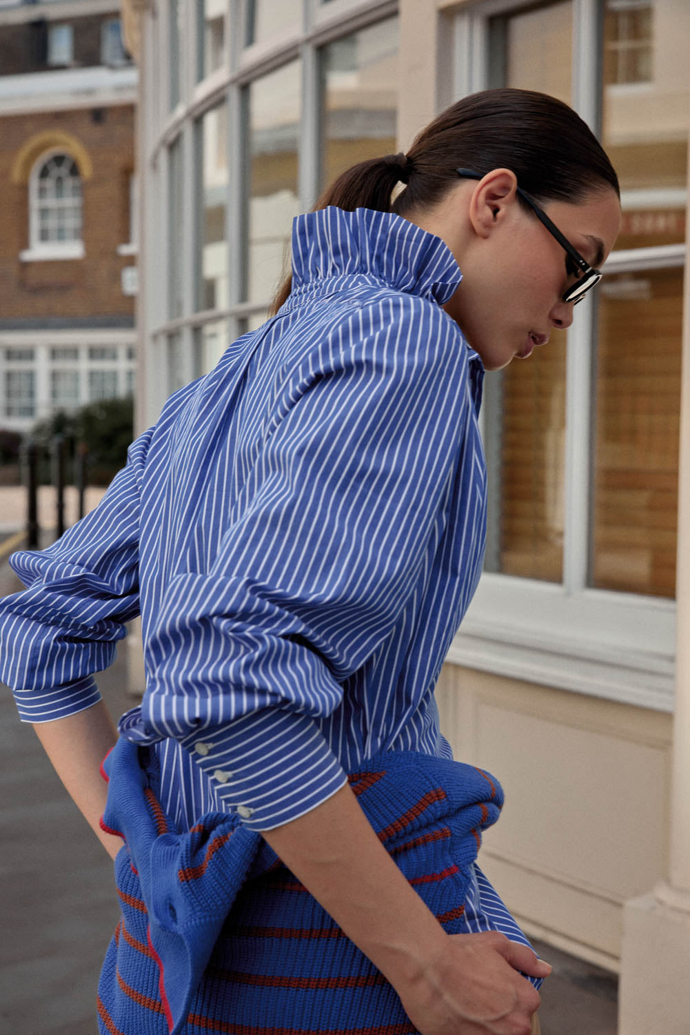 Chemise Léonor rayures bleu
