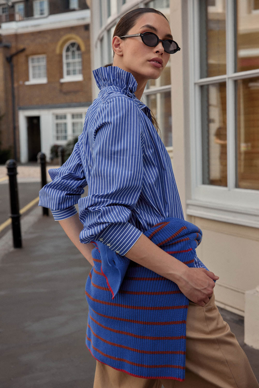 Chemise Léonor rayures bleu