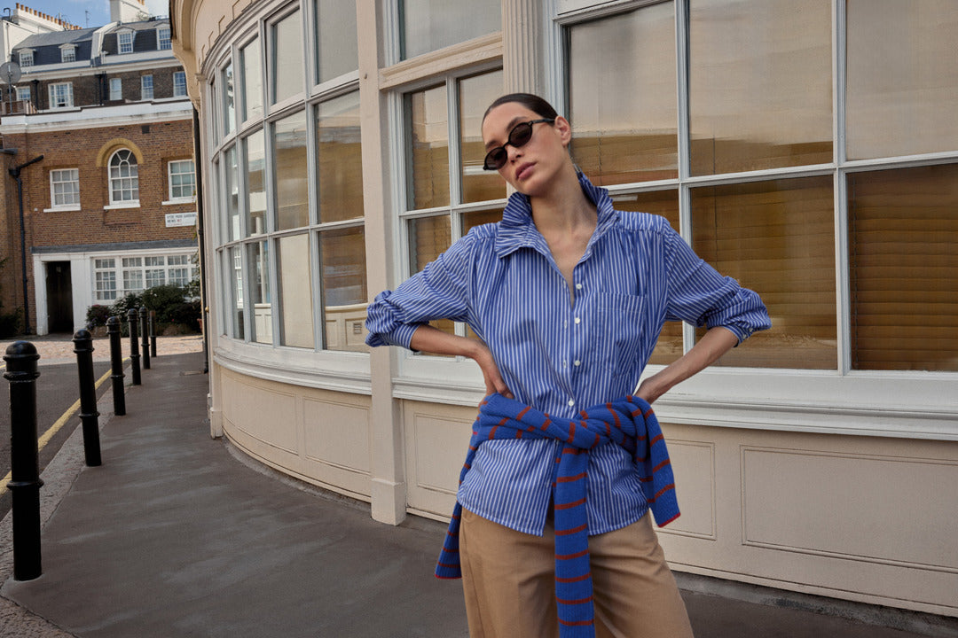Chemise Léonor rayures bleu