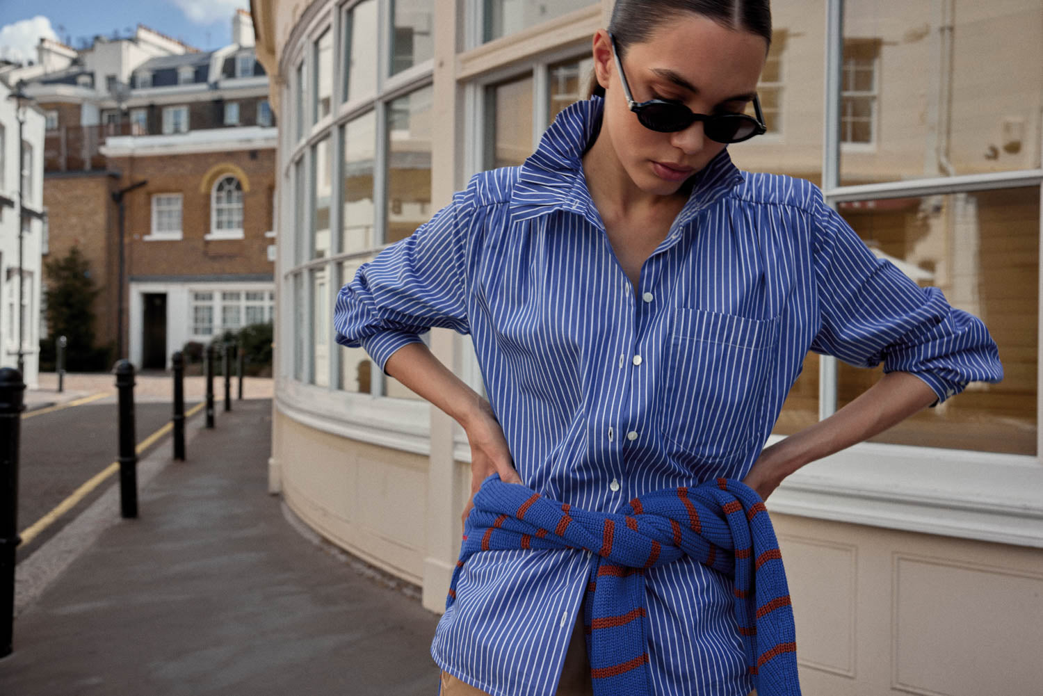 Chemise Léonor rayures bleu