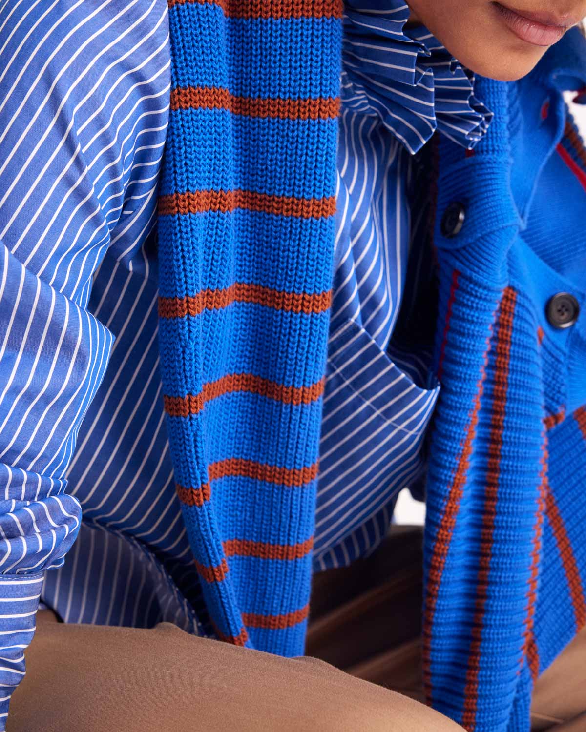 Chemise Léonor rayures bleu