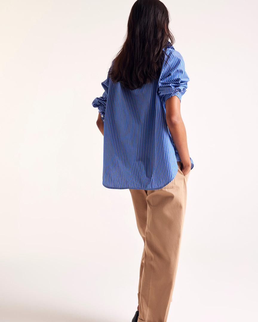 Chemise Léonor rayures bleu